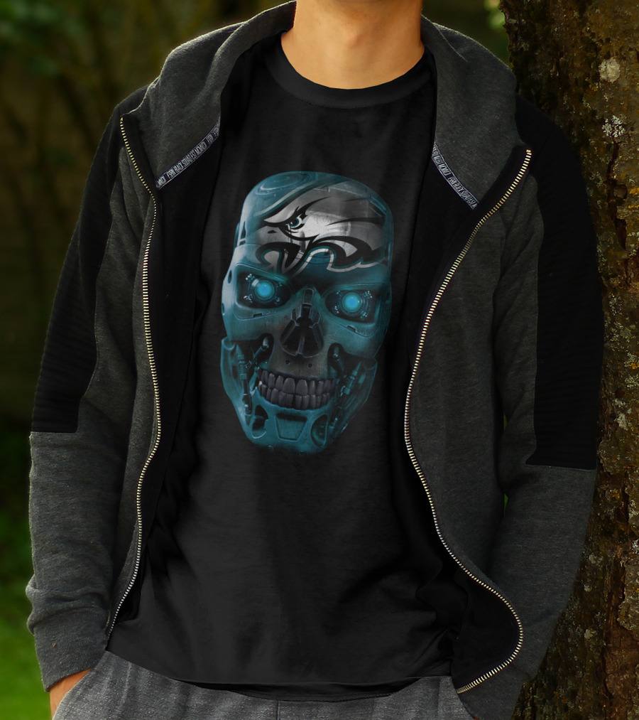 Skull Eagles Cyborg Metallic Glow T-Shirt