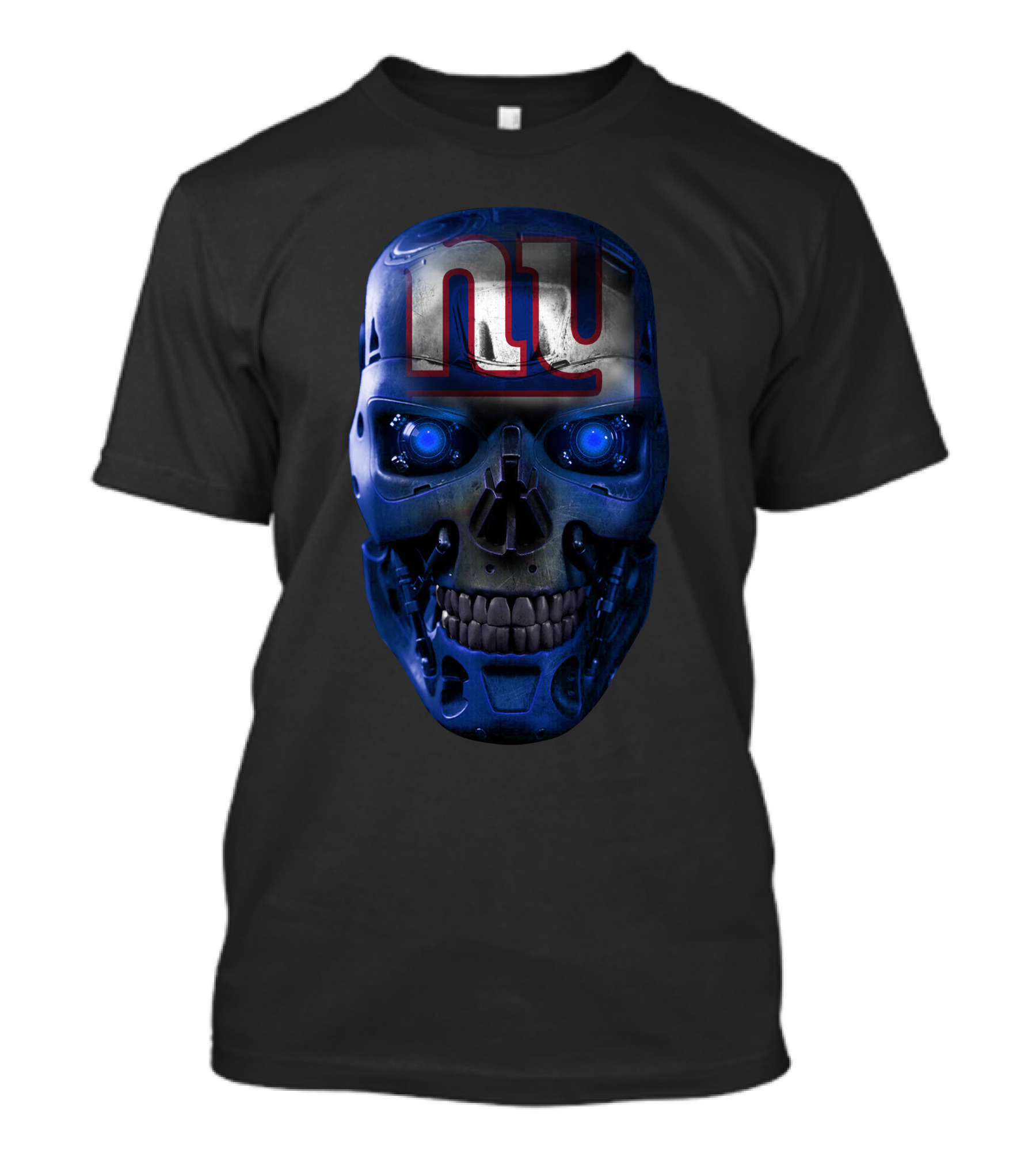 NY Giants Blue Skull Face T-Shirt
