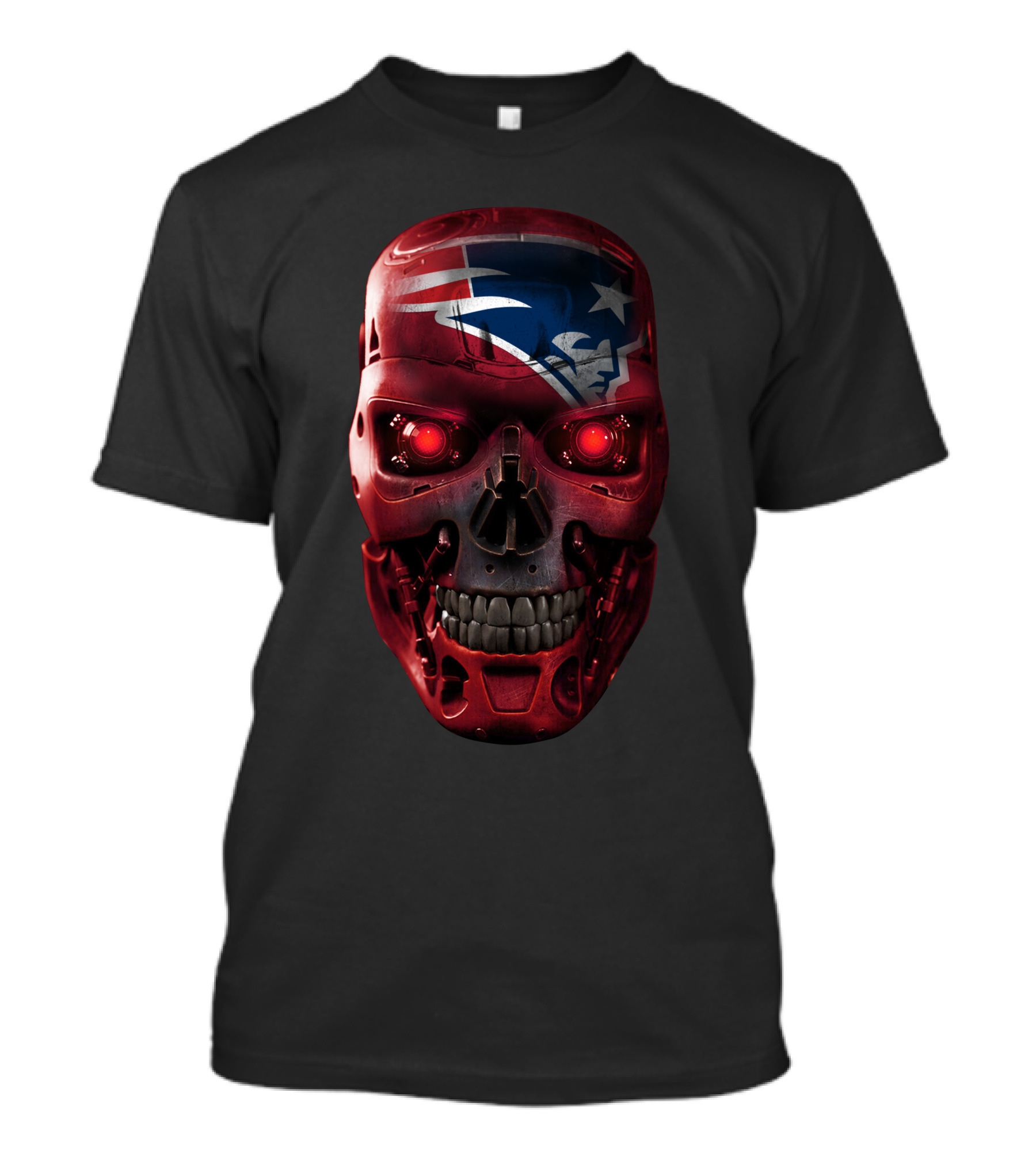 SKULL PATRIOTS TERMINATOR STYLE RED EYES T-Shirt