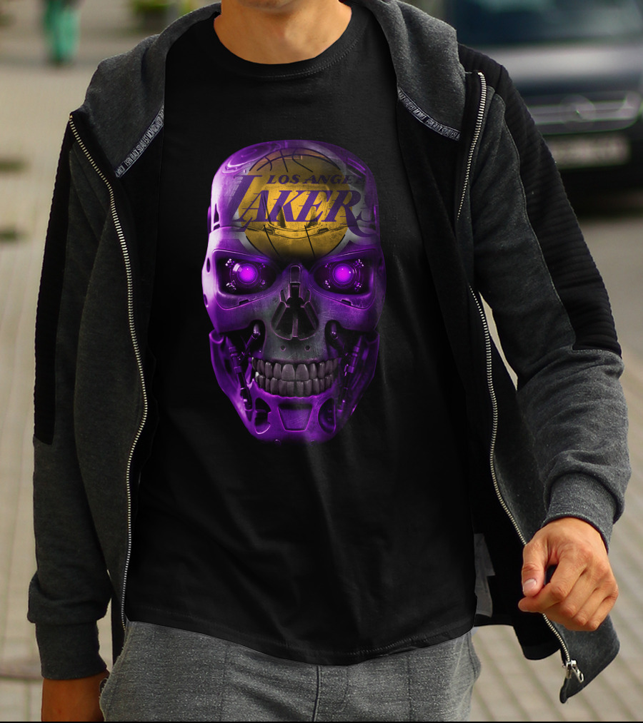 Los Angeles Lakers Purple Skull T-Shirt