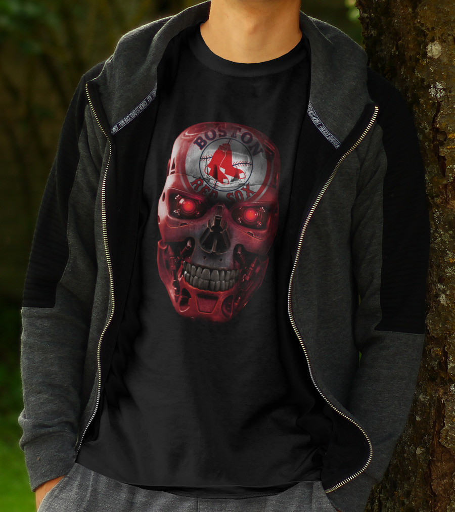 Boston Red Sox Skull Terminator T-Shirt