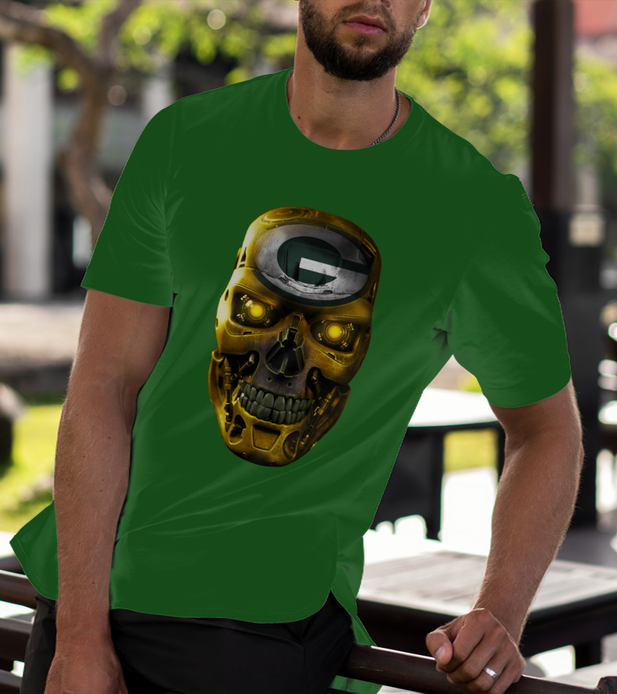 SKULL PACKERS WITH GREEN BAY FACEPLATE T-Shirt