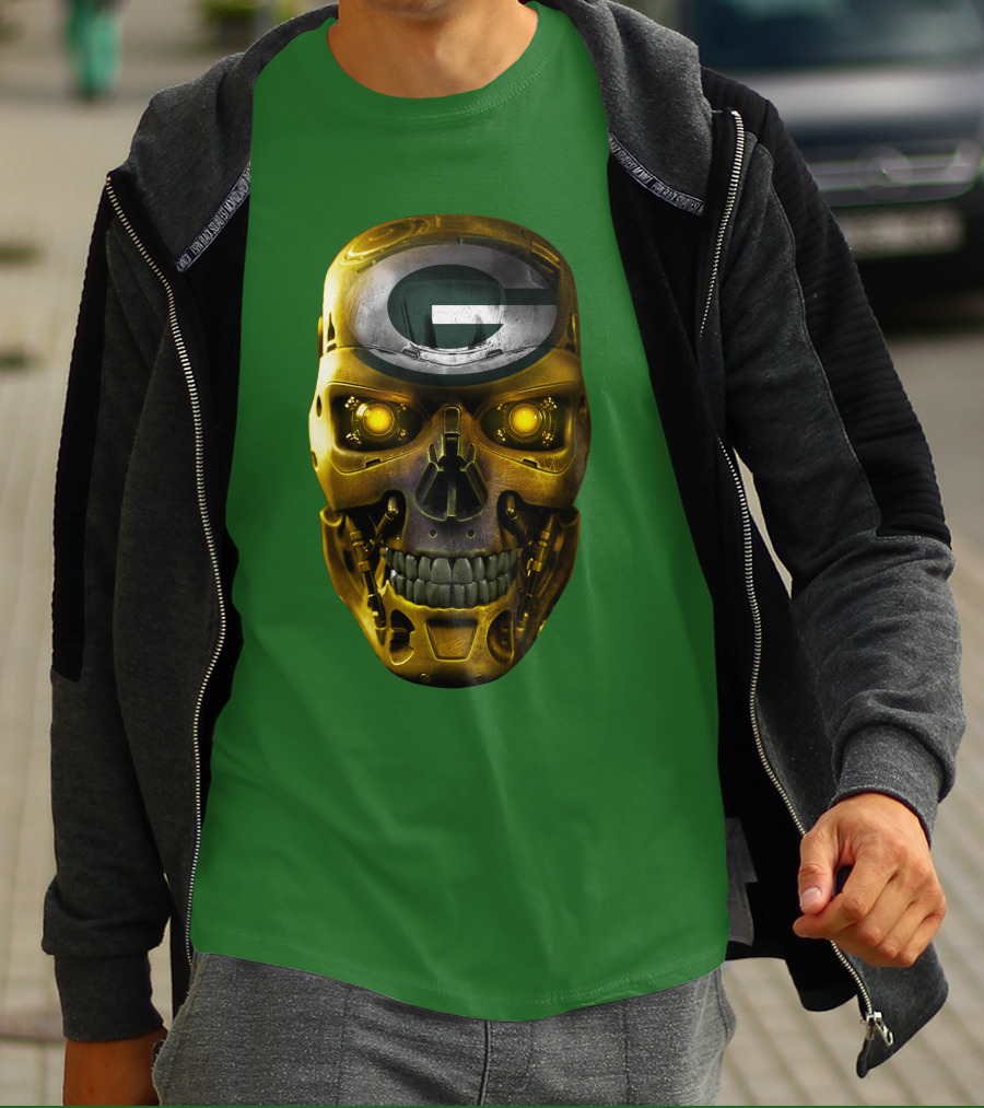 SKULL PACKERS WITH GREEN BAY FACEPLATE T-Shirt