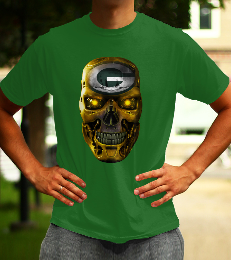 SKULL PACKERS WITH GREEN BAY FACEPLATE T-Shirt
