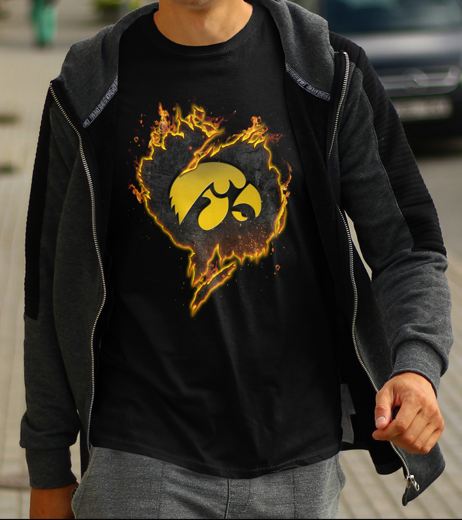 Love Hawkeyes Flaming T-Shirt