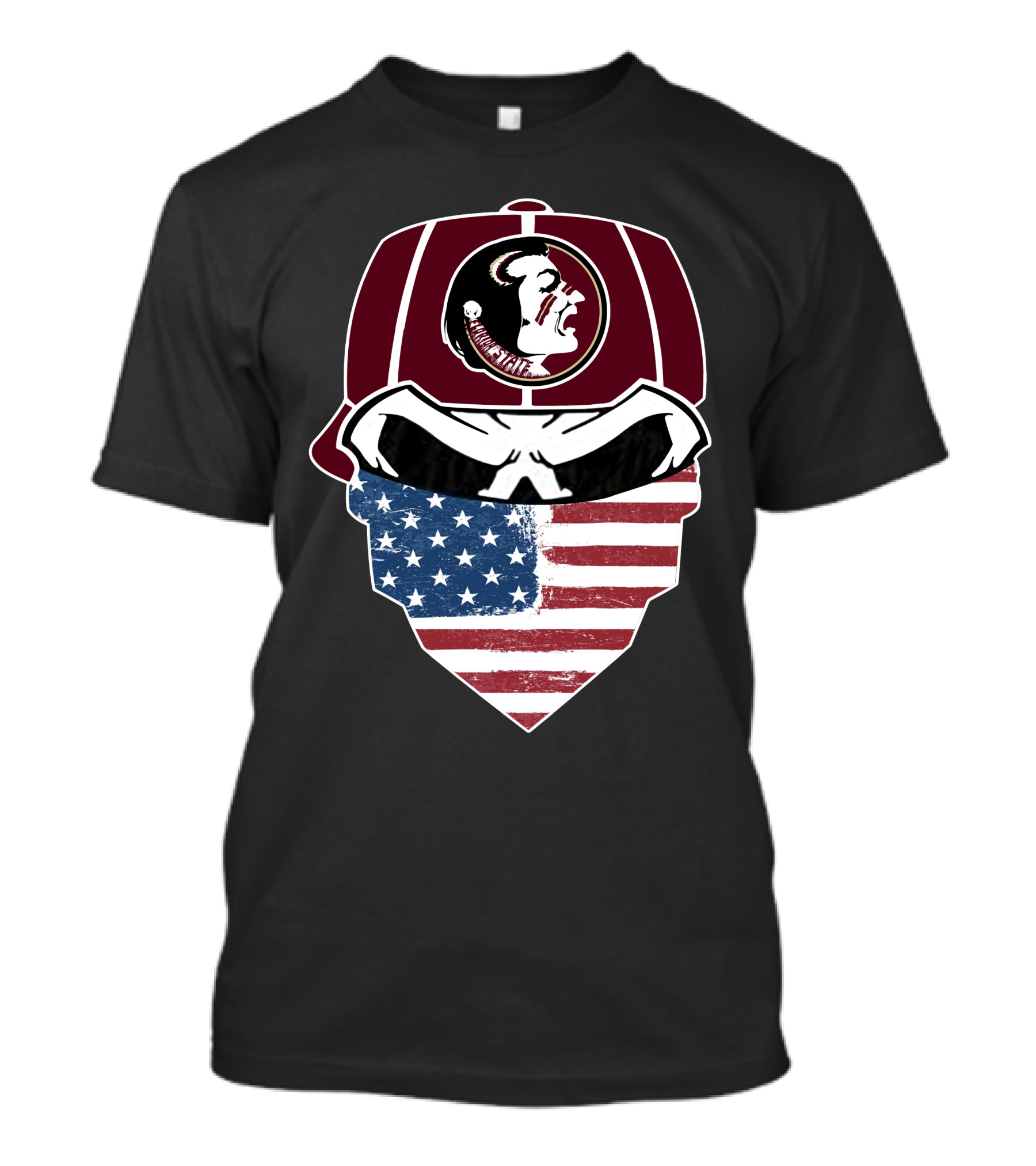 Seminoles Skulls Mask With American Flag And Tribal T-Shirt