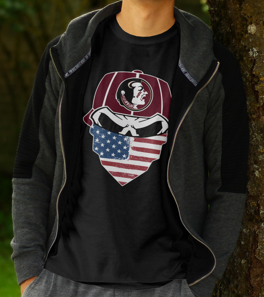 Seminoles Skulls Mask With American Flag And Tribal T-Shirt
