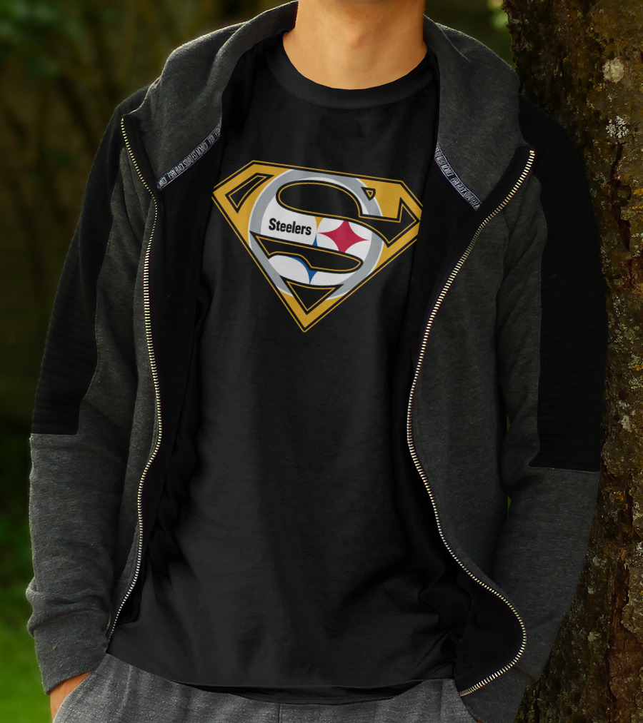Superman Steel S Emblem With Steelers T-Shirt