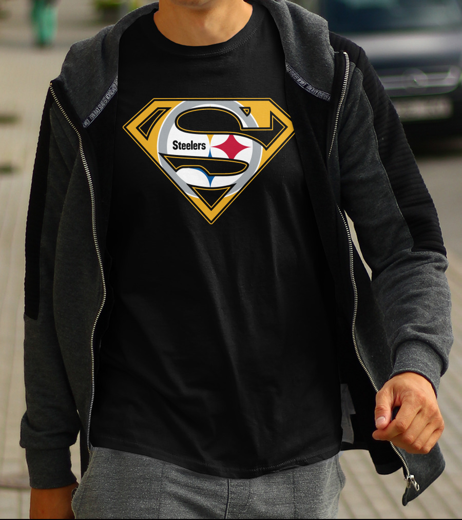 Superman Steel S Emblem With Steelers T-Shirt