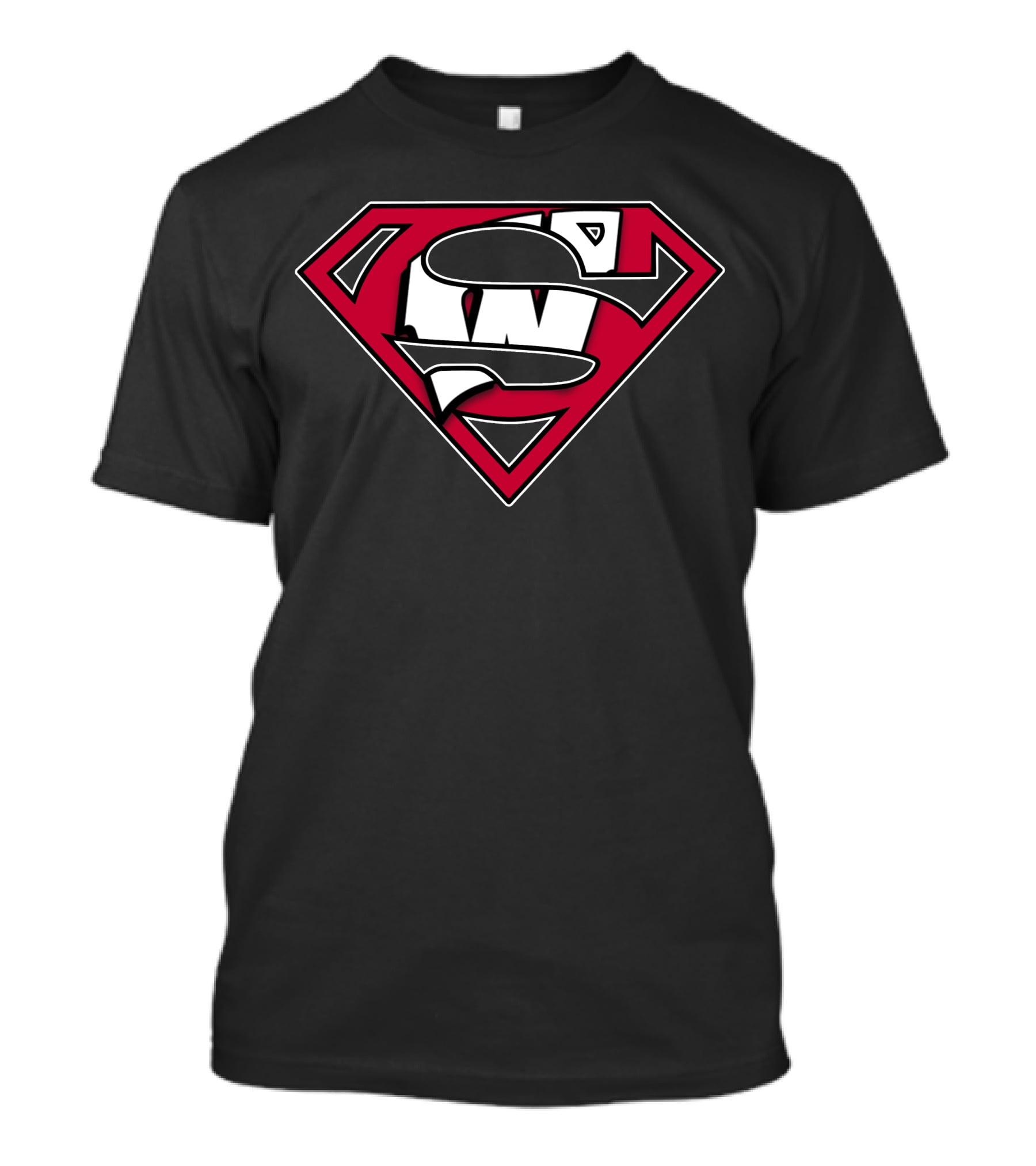 Superman Wisconsin Badgers Logo Combination T-Shirt