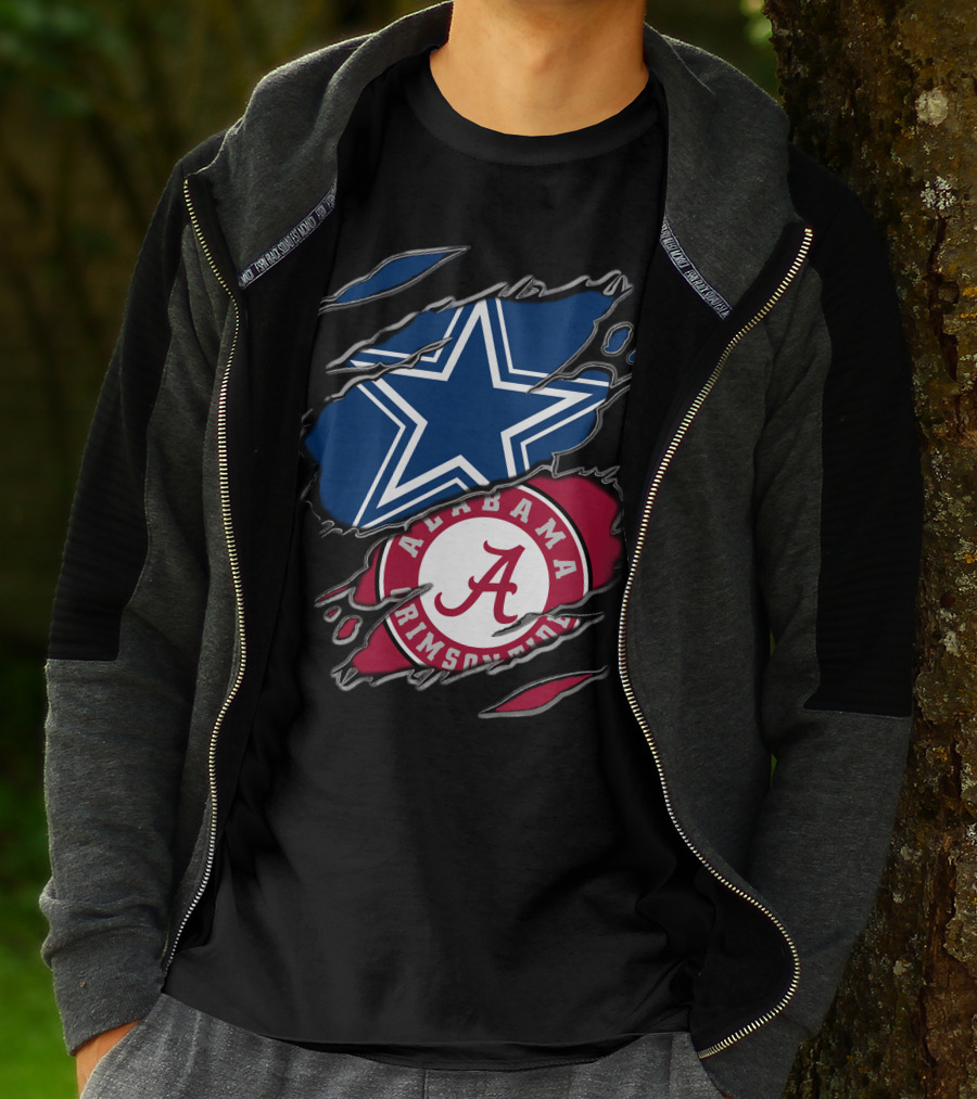 Dallas Cowboys Star Alabama Crimson Tide Crimson And White T-Shirt
