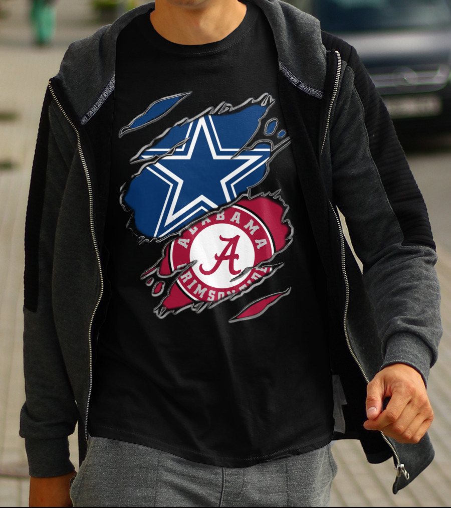 Dallas Cowboys Star Alabama Crimson Tide Crimson And White T-Shirt