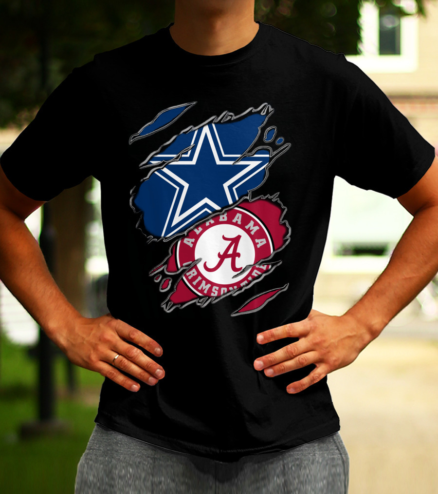 Dallas Cowboys Star Alabama Crimson Tide Crimson And White T-Shirt