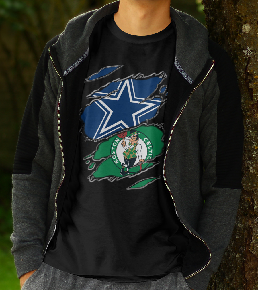 Dallas Cowboys And Boston Celtics Sports Fans Unite T-Shirt