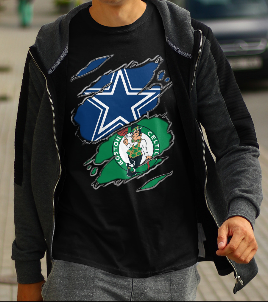 Dallas Cowboys And Boston Celtics Sports Fans Unite T-Shirt