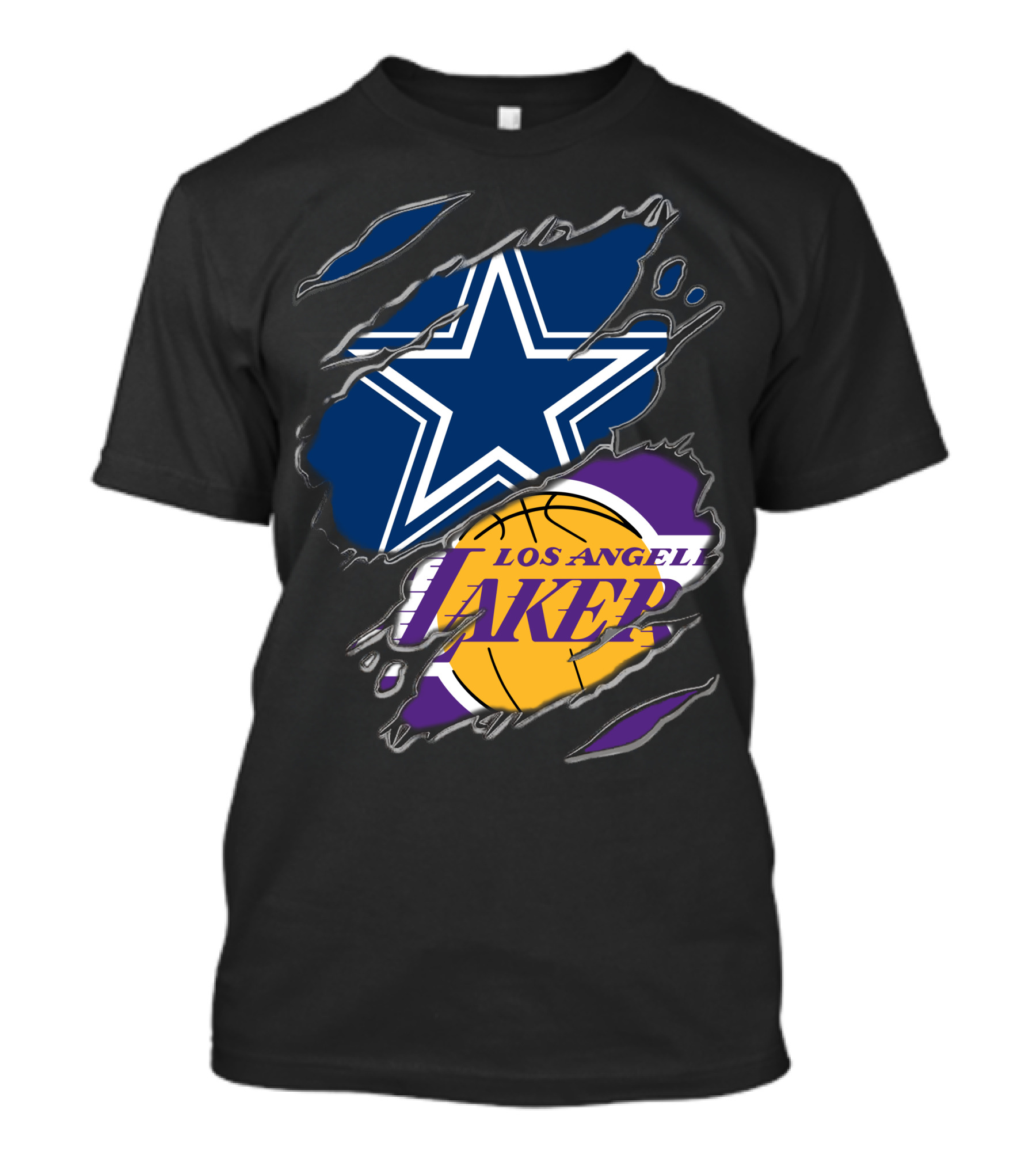 Dallas Cowboys Los Angeles Lakers Fan Crossover T-Shirt