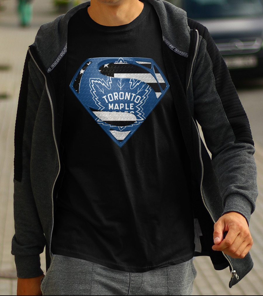 Toronto Maple Leafs Superman Logo Hybrid T-Shirt
