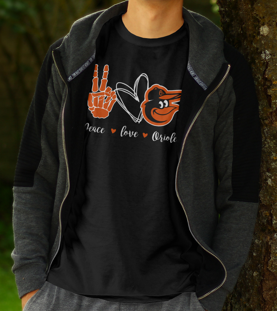 Peace Love Orioles Baltimore Orioles T-Shirt