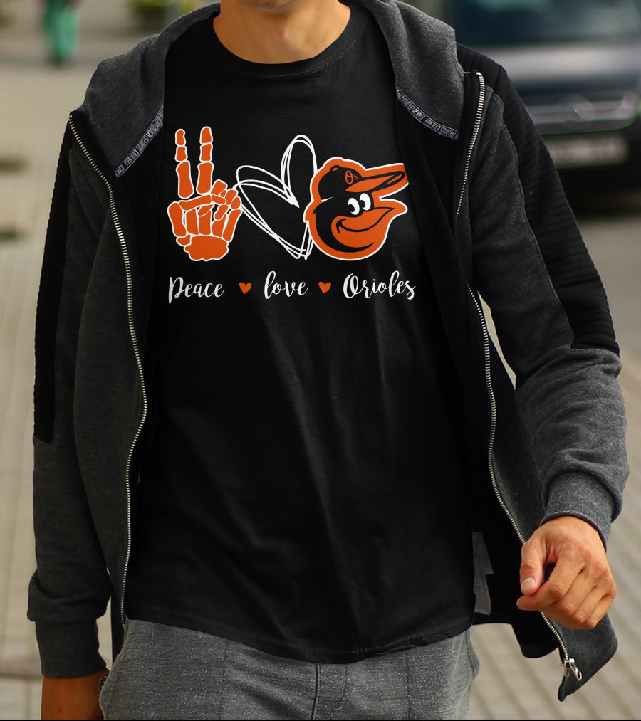 Peace Love Orioles Baltimore Orioles T-Shirt