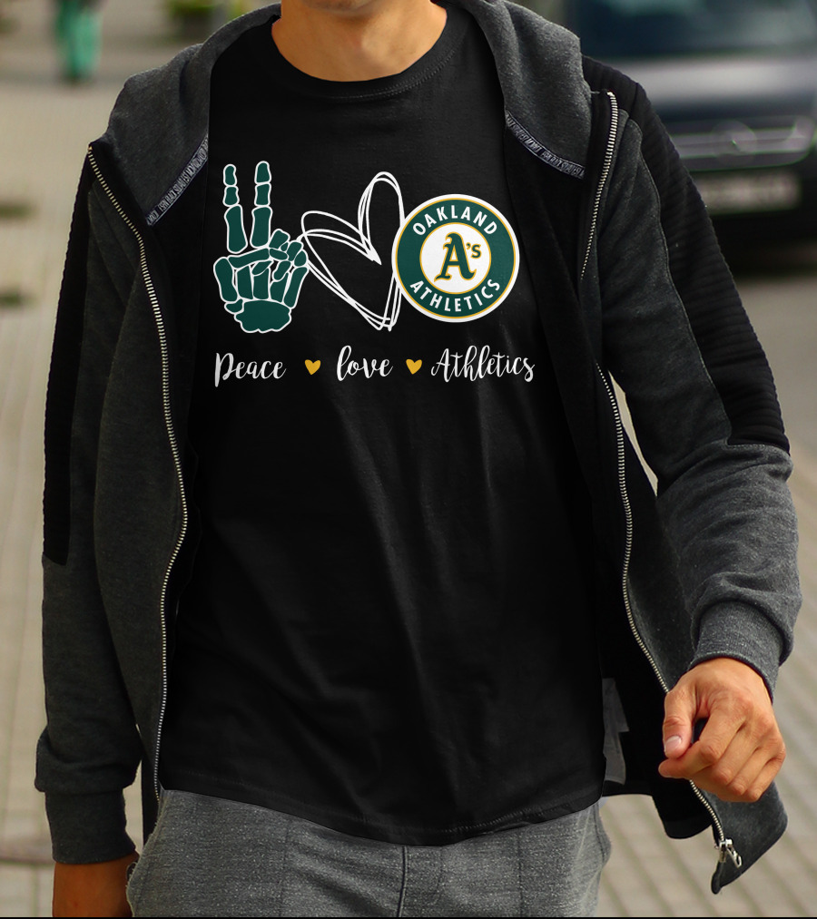 Peace Love Oakland Athletics T-Shirt