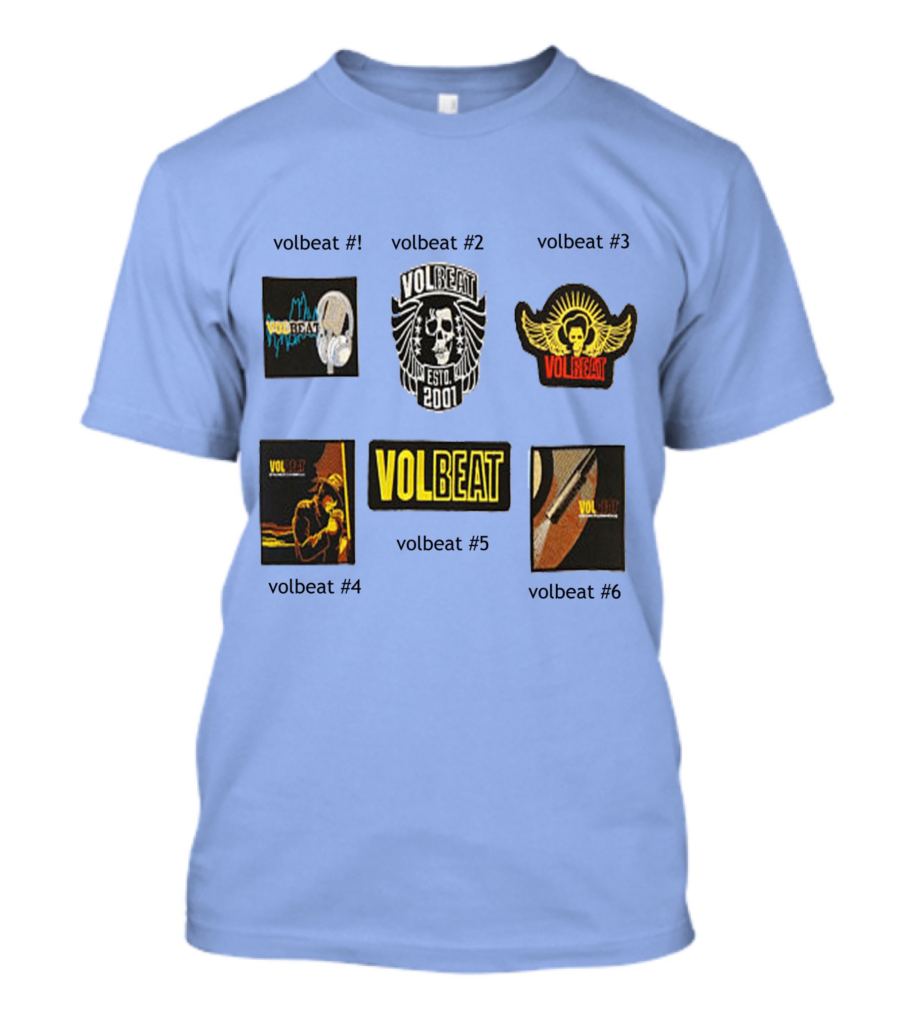 Volbeat Estd 2001 Collection Volbeat #1 #2 #3 #4 #5 #6 T-Shirt