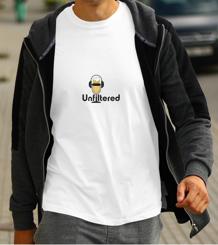 Unfiltered Headphones Microphone Beer Glass T-Shirt