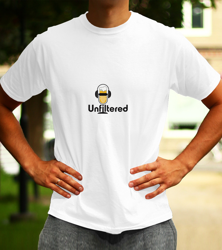 Unfiltered Headphones Microphone Beer Glass T-Shirt