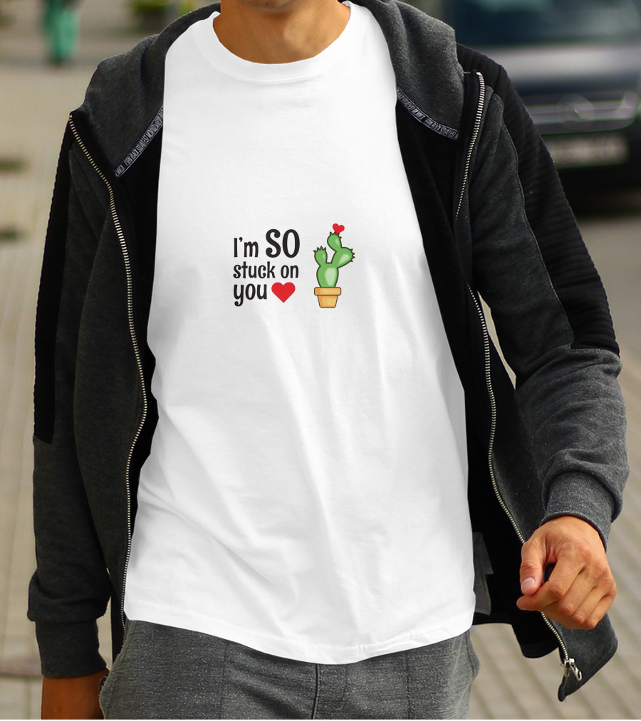 I'm SO Stuck On You Heart Cactus T-Shirt