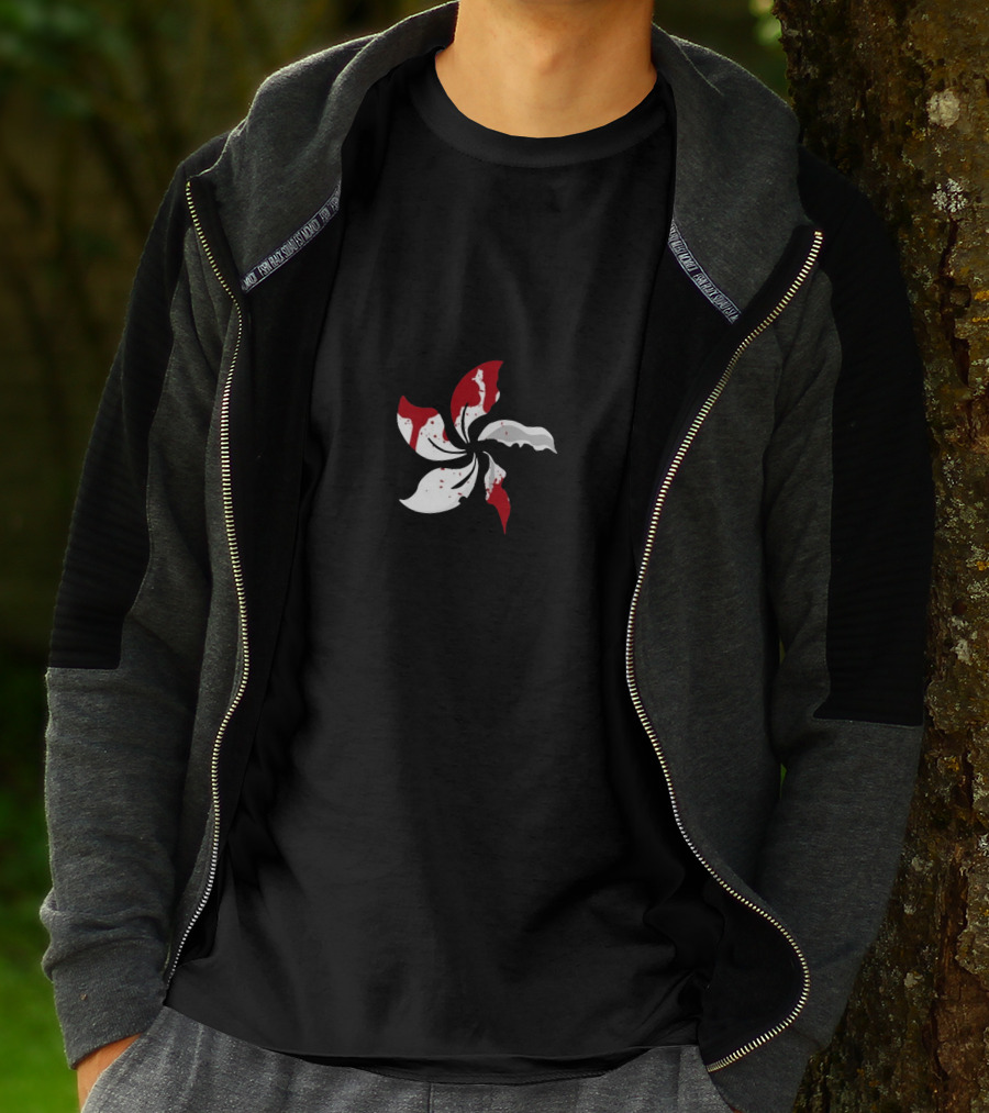 Free Hong Kong Blooms Bloodied Flag Flower T-Shirt