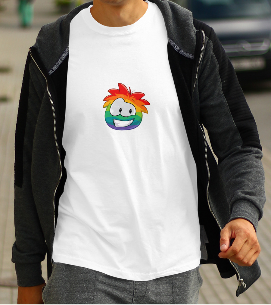 Thinknoodles Rainbow Puffle Club Penguin T-Shirt