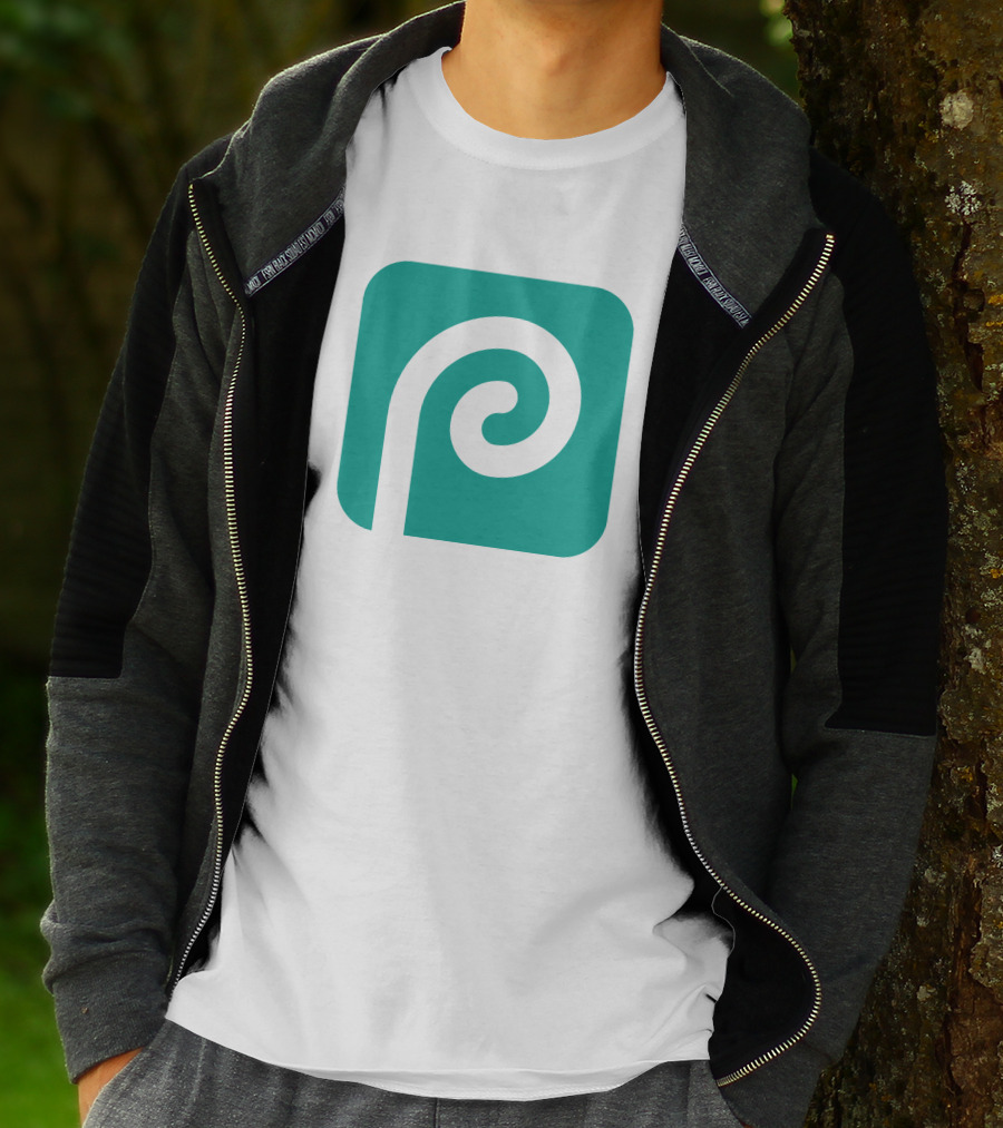 Photopea Logo Green Square Icon With White Curved P T-Shirt