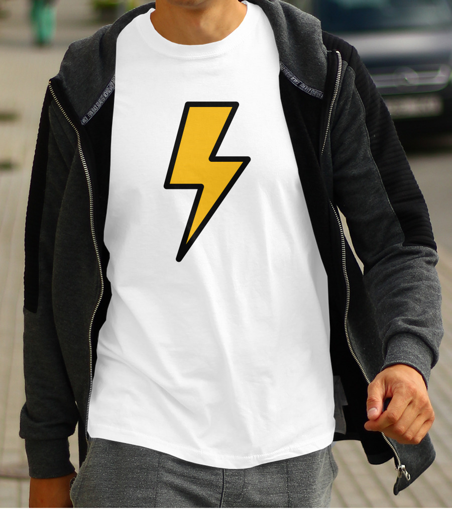 Thunder Bolt Lightning Symbol Vector Emblem T-Shirt