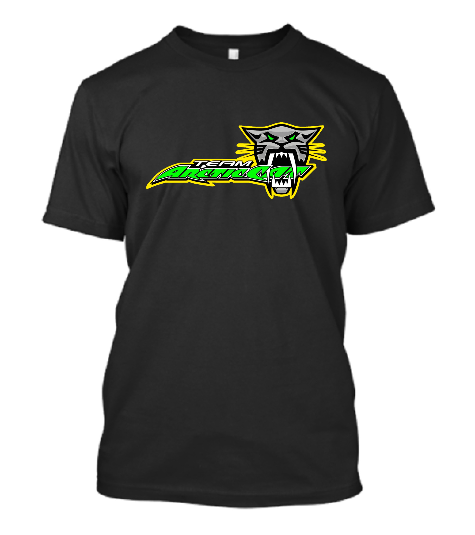 Team Arctic Cat Logo With Fierce Cat Head T-Shirt