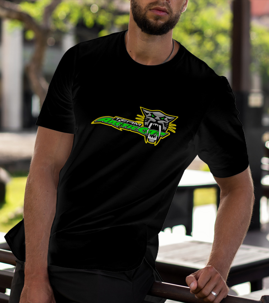 Team Arctic Cat Logo With Fierce Cat Head T-Shirt