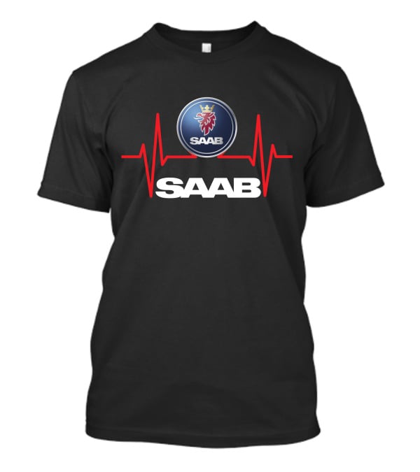 SAAB Logo With Heartbeat Line T-Shirt