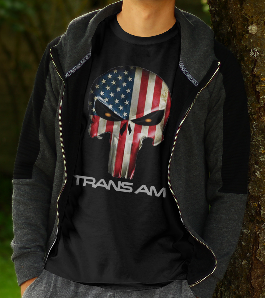 Trans Am American Flag Skull T-Shirt