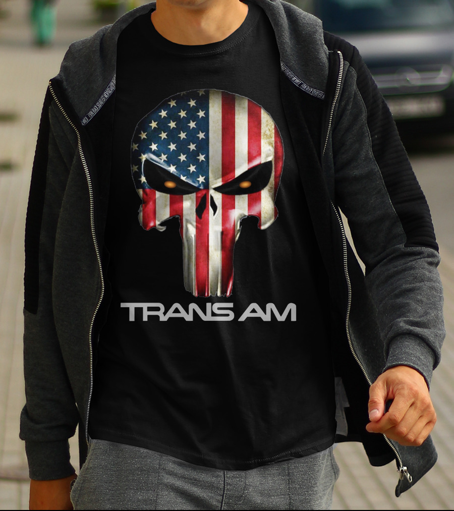 Trans Am American Flag Skull T-Shirt