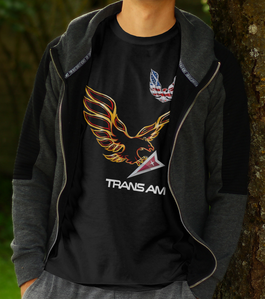 TRANSAM Firebird Eagle American Flag T-Shirt