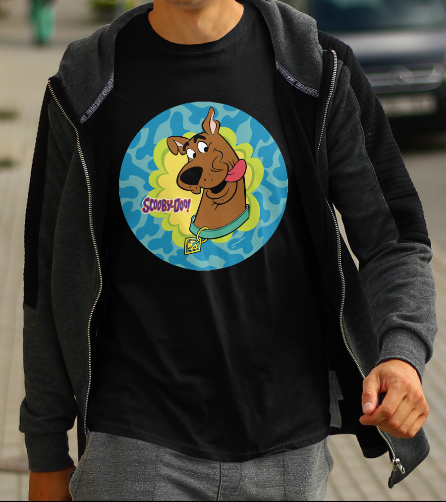 Scooby-Doo Winking Face In Blue And Green T-Shirt