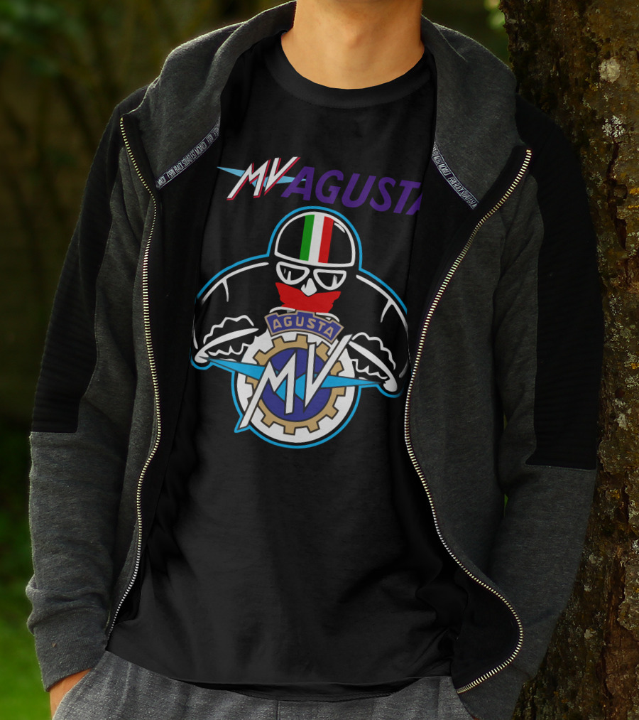 MV AGUSTA Racing Style Italian Flag Helmet T-Shirt