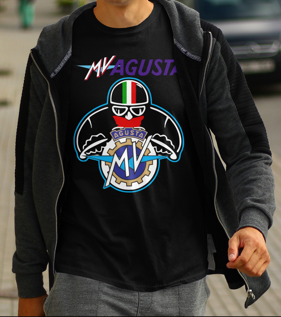 MV AGUSTA Racing Style Italian Flag Helmet T-Shirt
