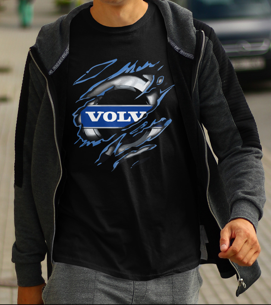 VOLVO Torn Metal Effect Automotive T-Shirt
