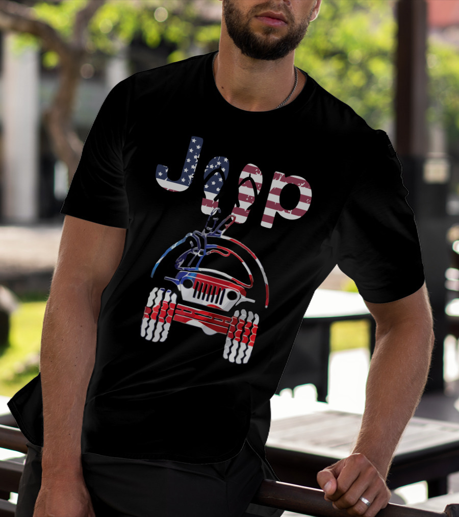 JEEP American Flag Off-Road Adventure T-Shirt