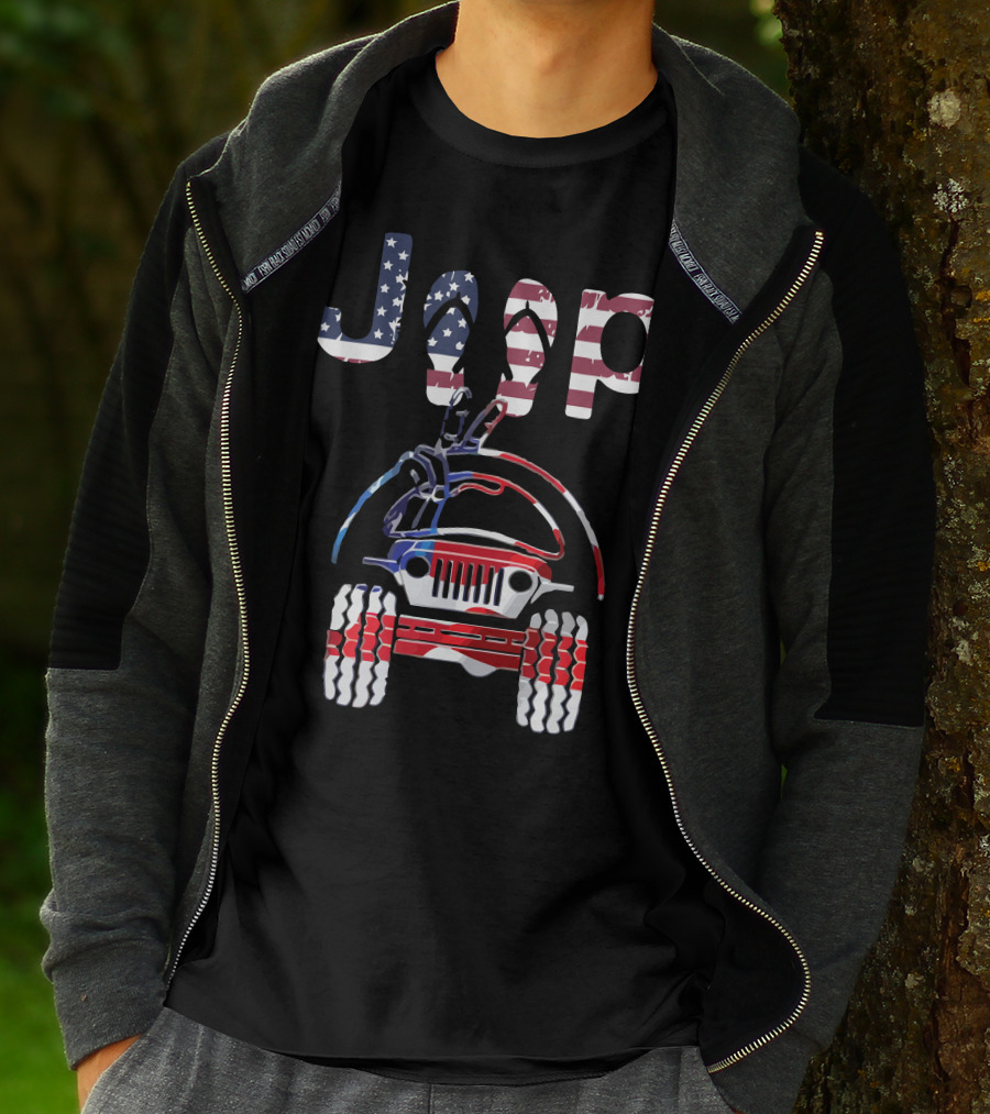JEEP American Flag Off-Road Adventure T-Shirt