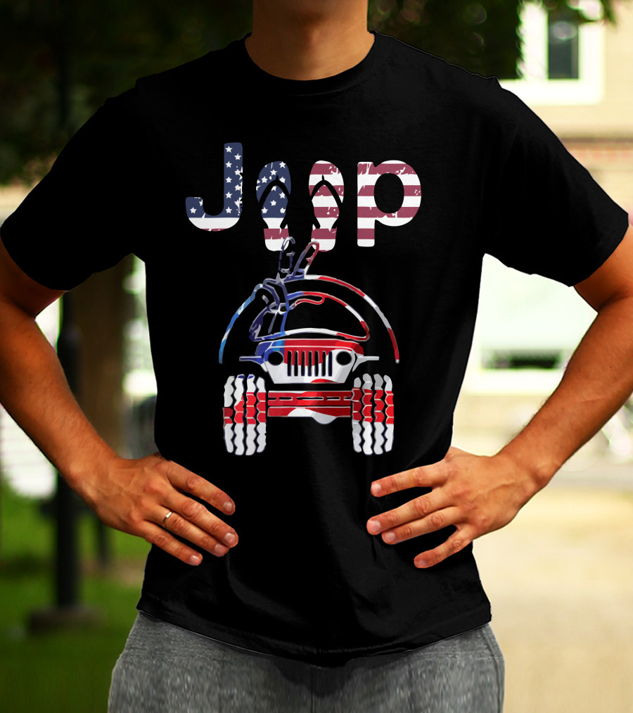 JEEP American Flag Off-Road Adventure T-Shirt