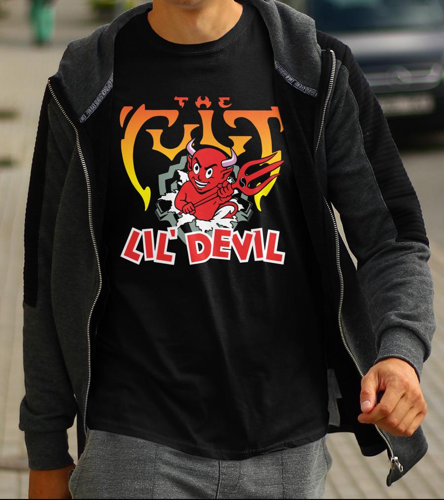The Cult Lil' Devil Iconic Red Character With Pitchfork T-Shirt