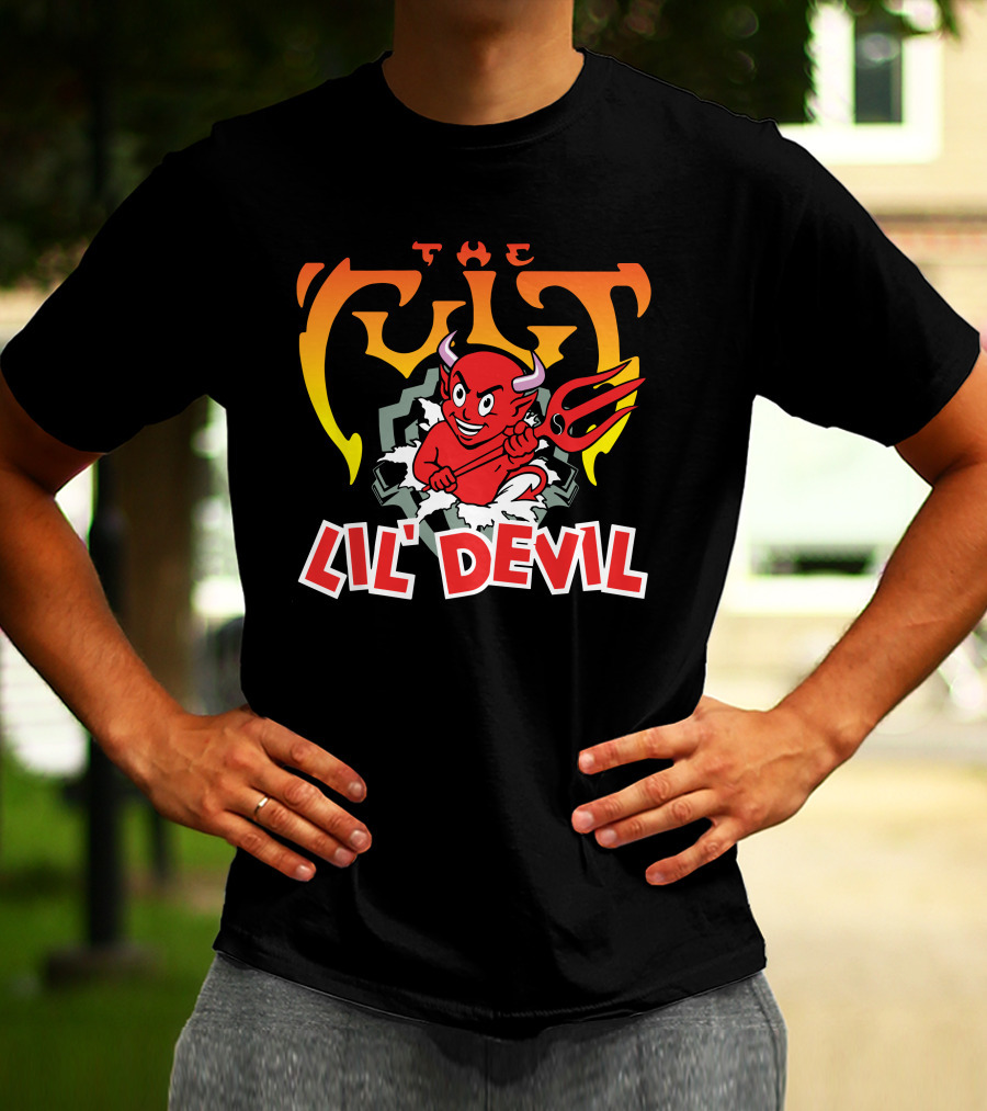 The Cult Lil' Devil Iconic Red Character With Pitchfork T-Shirt
