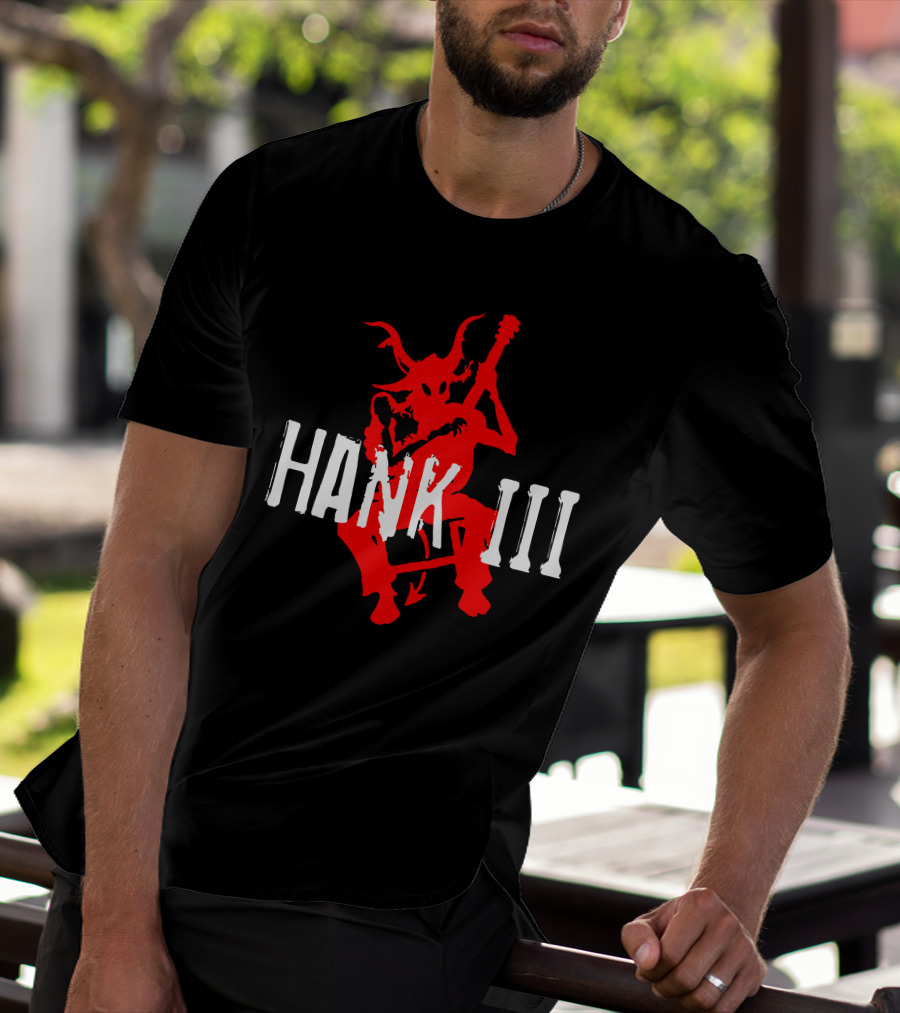 Hank III Red Devil Playing Guitar T-Shirt