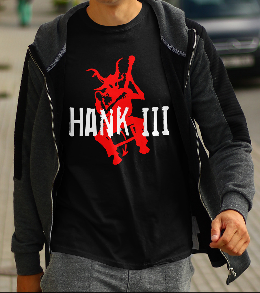 Hank III Red Devil Playing Guitar T-Shirt