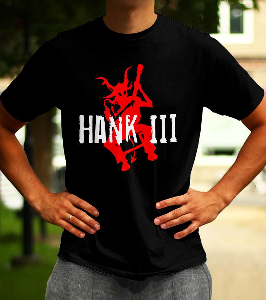 Hank III Red Devil Playing Guitar T-Shirt